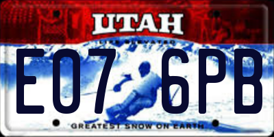 UT license plate E076PB