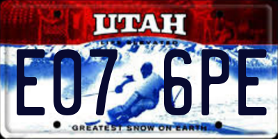 UT license plate E076PE