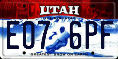 UT license plate E076PF