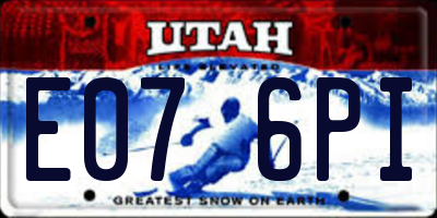 UT license plate E076PI