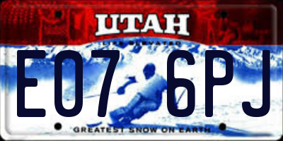 UT license plate E076PJ