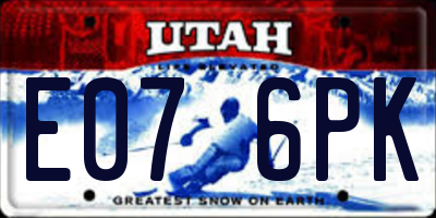 UT license plate E076PK