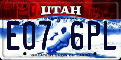 UT license plate E076PL