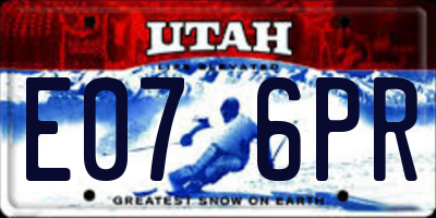 UT license plate E076PR