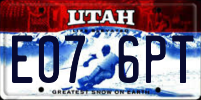 UT license plate E076PT