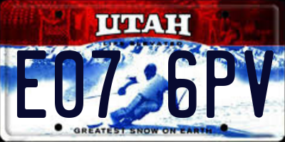 UT license plate E076PV