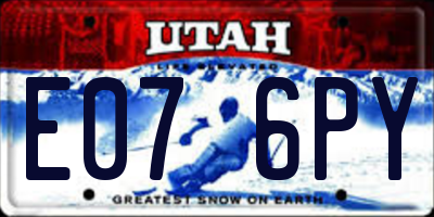 UT license plate E076PY