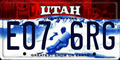 UT license plate E076RG