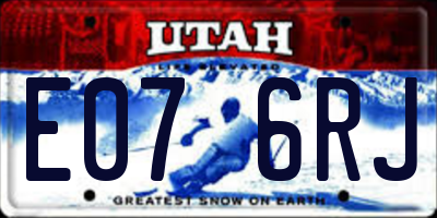 UT license plate E076RJ
