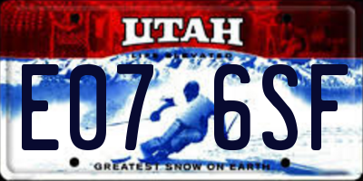 UT license plate E076SF