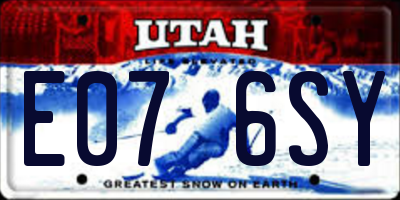 UT license plate E076SY