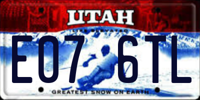 UT license plate E076TL