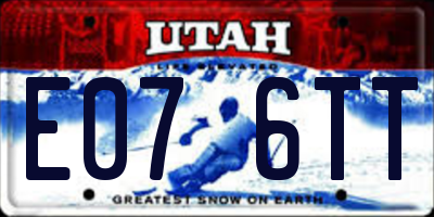 UT license plate E076TT