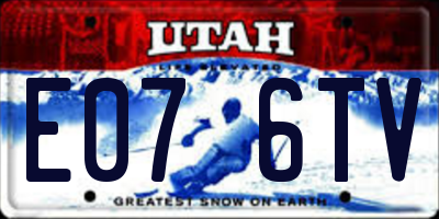 UT license plate E076TV