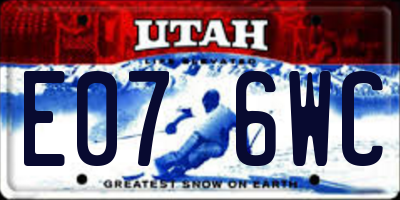 UT license plate E076WC