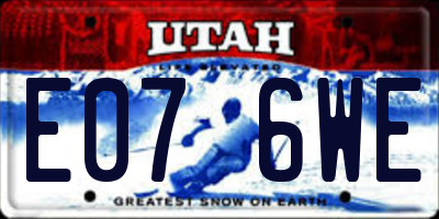 UT license plate E076WE