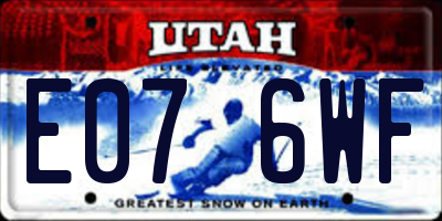 UT license plate E076WF