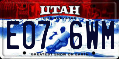 UT license plate E076WM