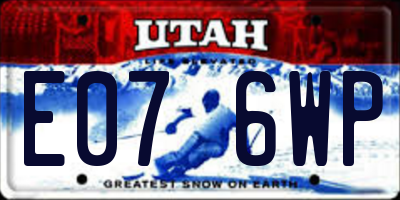 UT license plate E076WP