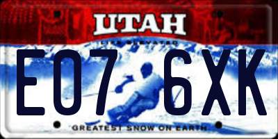 UT license plate E076XK