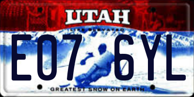 UT license plate E076YL