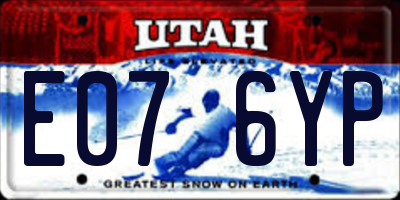 UT license plate E076YP