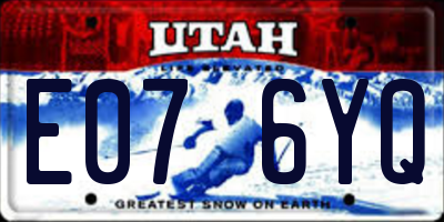 UT license plate E076YQ
