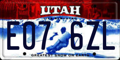UT license plate E076ZL