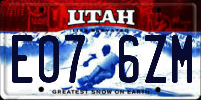UT license plate E076ZM