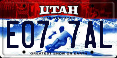 UT license plate E077AL