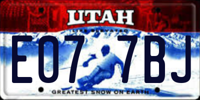 UT license plate E077BJ