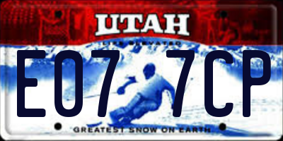 UT license plate E077CP