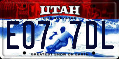UT license plate E077DL