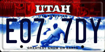 UT license plate E077DY