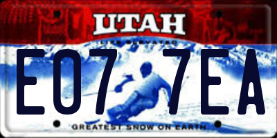 UT license plate E077EA