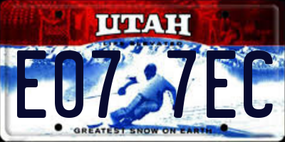 UT license plate E077EC