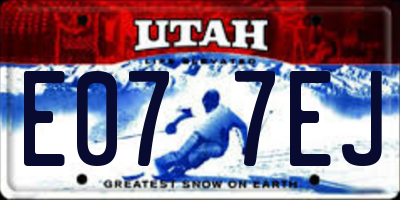 UT license plate E077EJ
