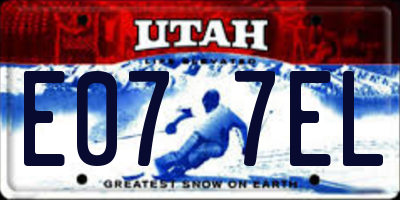 UT license plate E077EL