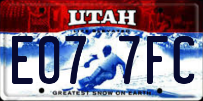 UT license plate E077FC