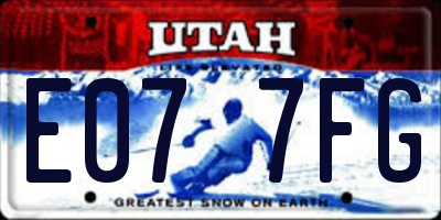 UT license plate E077FG