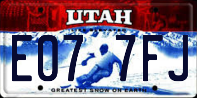 UT license plate E077FJ