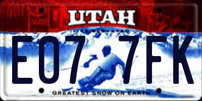 UT license plate E077FK