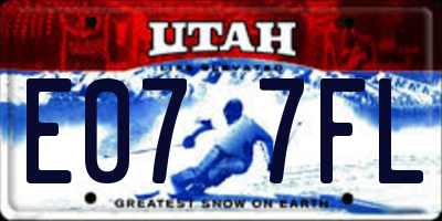 UT license plate E077FL