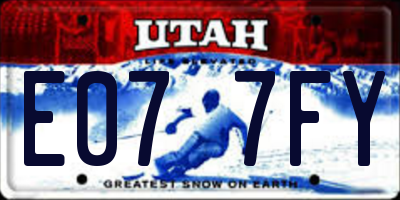 UT license plate E077FY