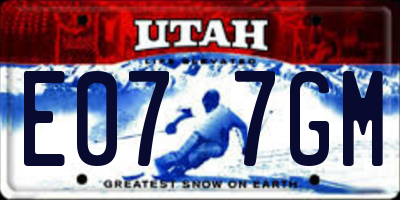 UT license plate E077GM