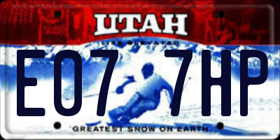 UT license plate E077HP