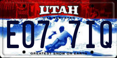 UT license plate E077IQ