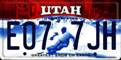UT license plate E077JH