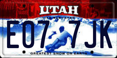 UT license plate E077JK