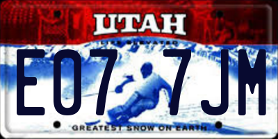 UT license plate E077JM